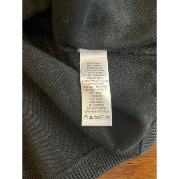 Quacker Factory Cardigan Sweater Wmns Sz 1X Black Bead Sequin Purses Grandmacore - Picture 6 of 9